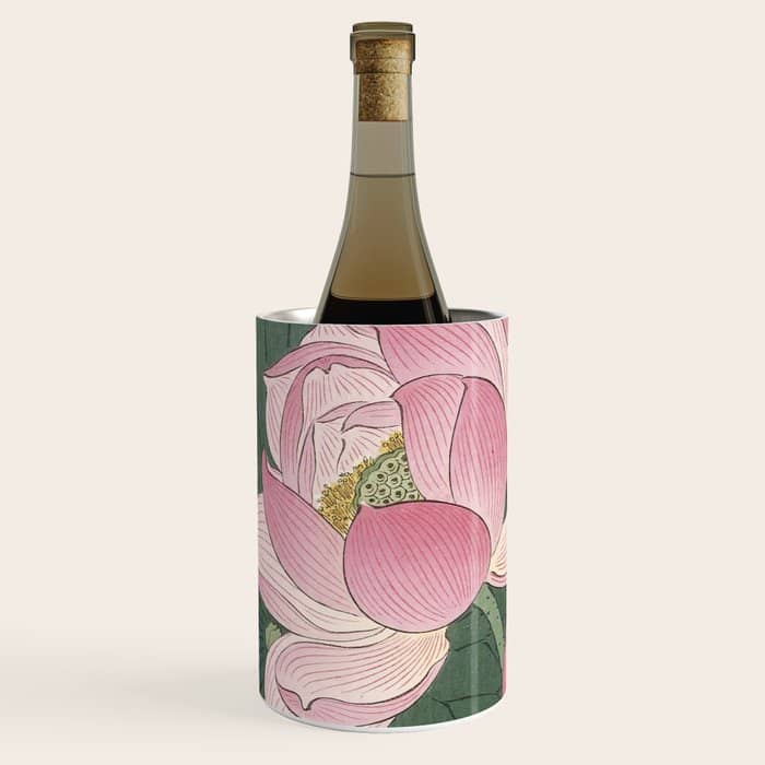 Flowering Lotus Flowers, Ohara Koson Wine Chiller