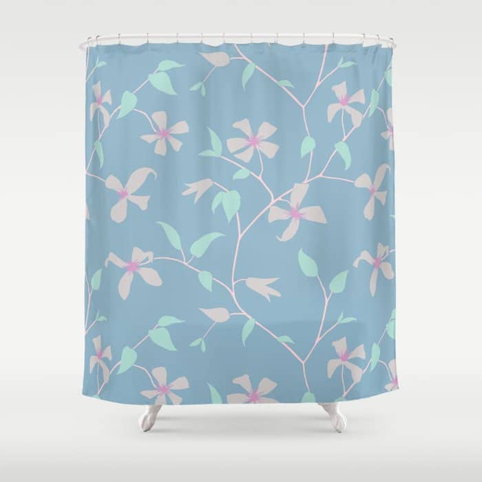 Floral Clematis Vine - Cool Summer Shower Curtain