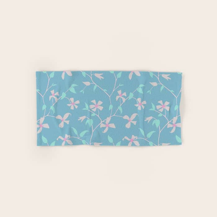 Floral Clematis Vine - Cool Summer Bath Towel