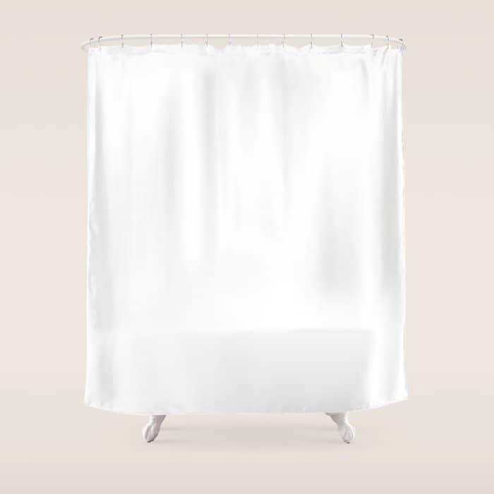 Plain White Simple Solid Color All Over Print Shower Curtain