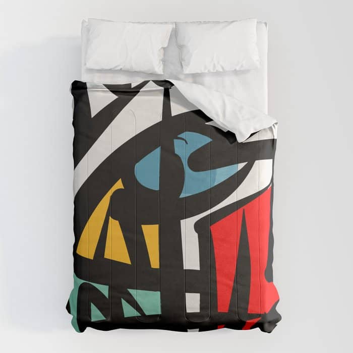 Street Art Abstract Portrait Pop Comforter