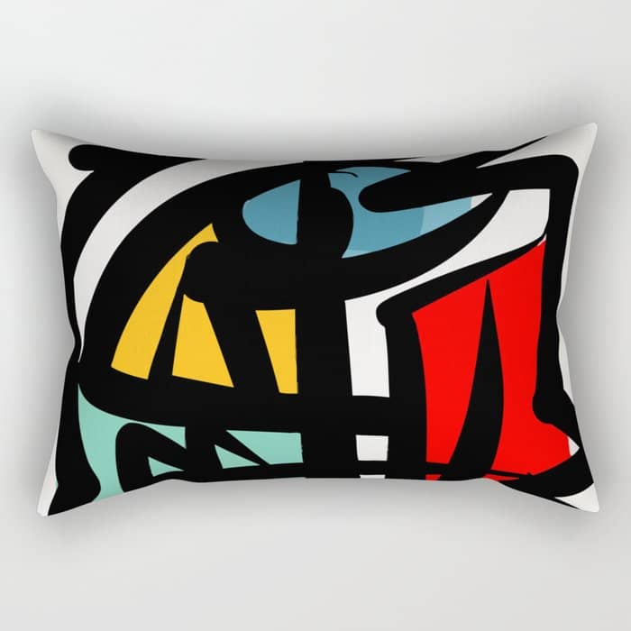 Street Art Abstract Portrait Pop Rectangular Pillow