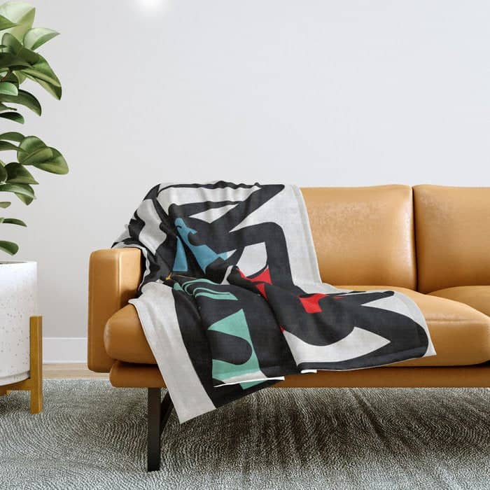 Street Art Abstract Portrait Pop Throw Blanket