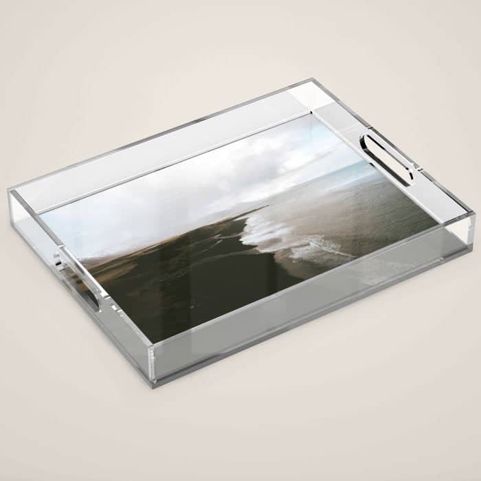 Moody Black Sand Beach In Iceland - Landscape Photography Acrylic Tray