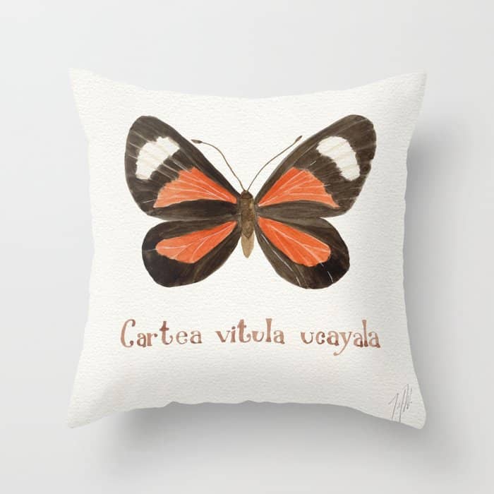 Butterfly - Cartea Vitula Ucayala Throw Pillow