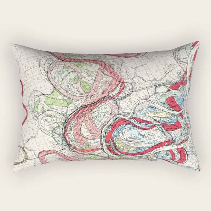Vintage Map Of The Mississippi River Rectangular Pillow