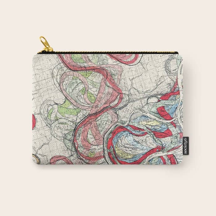 Vintage Map Of The Mississippi River Carry All Pouch