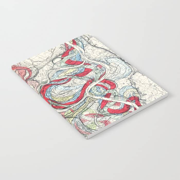 Vintage Map Of The Mississippi River Notebook