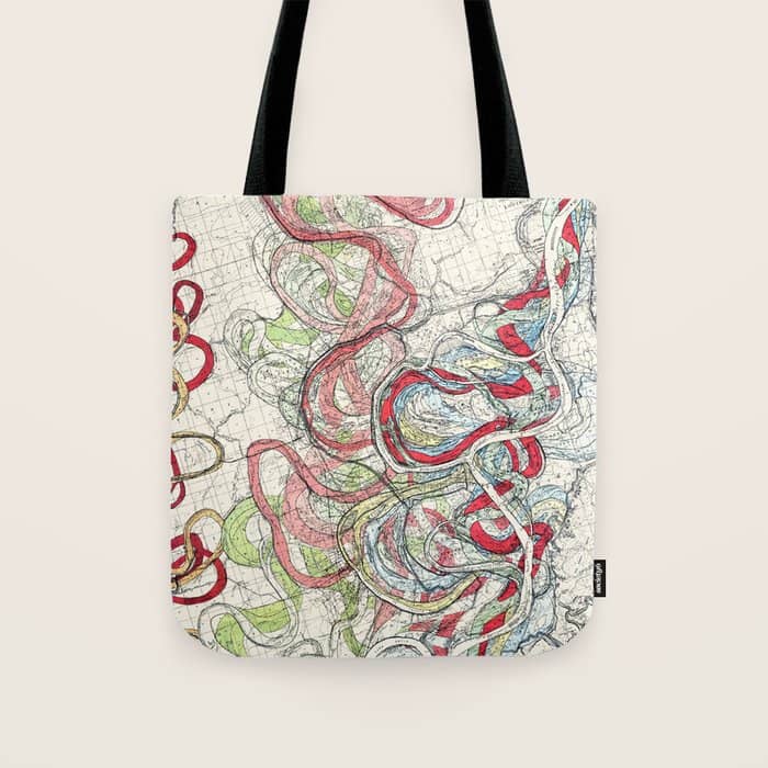 Vintage Map Of The Mississippi River Tote Bag