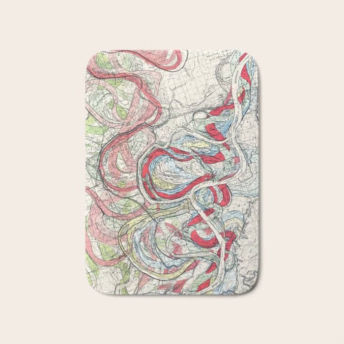 Vintage Map Of The Mississippi River Bath Mat