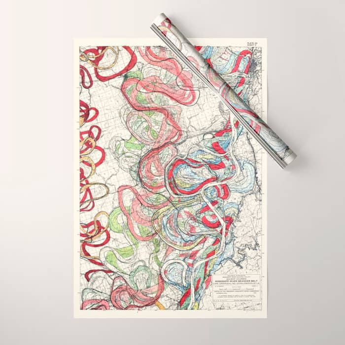 Vintage Map Of The Mississippi River Wrapping Paper
