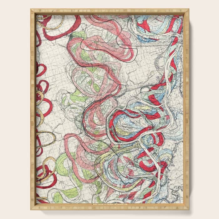 Vintage Map Of The Mississippi River Serving Tray