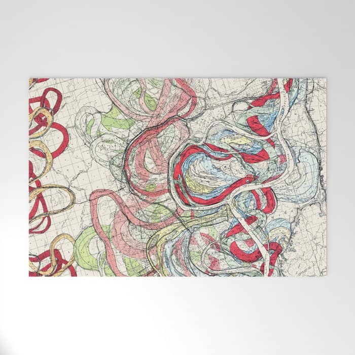 Vintage Map Of The Mississippi River Welcome Mat
