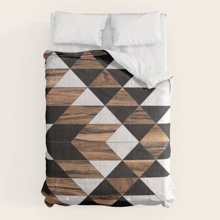 Urban Tribal Pattern No.9 - Aztec - Concrete And Wood Comforter