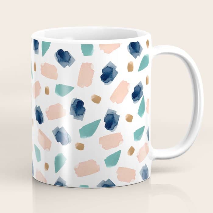 Terrazzo (Turquoise, Navy, Pink & Gold) Coffee Mug