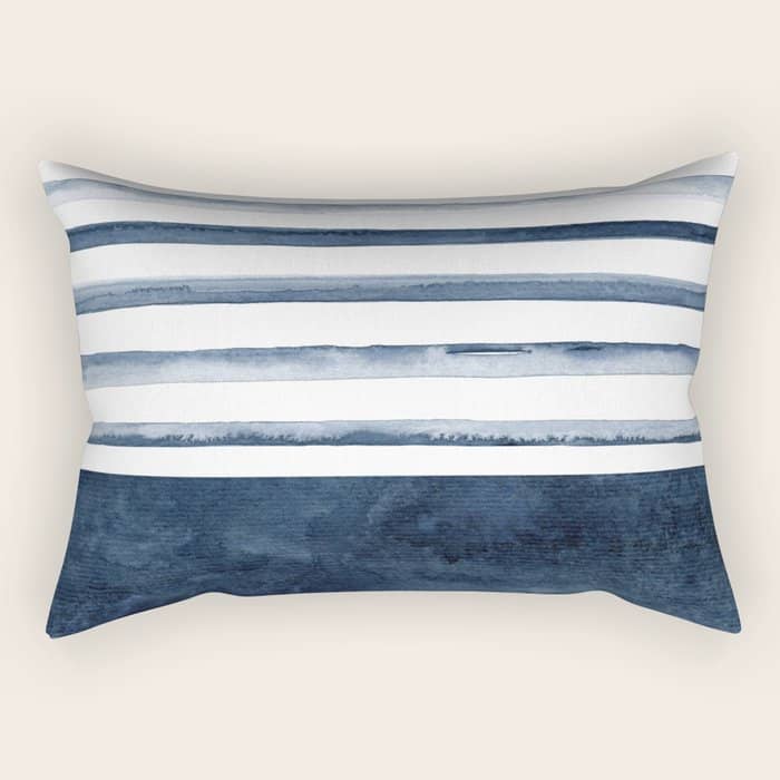 Stripes | Watercolor Pattern Rectangular Pillow