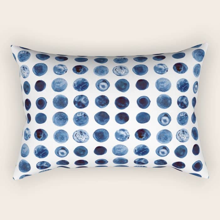 Blueberries | Watercolour Pattern Rectangular Pillow