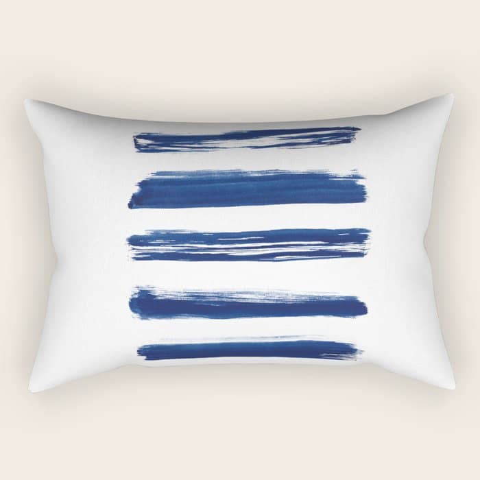 Indigo Brush Strokes | No. 2 Rectangular Pillow