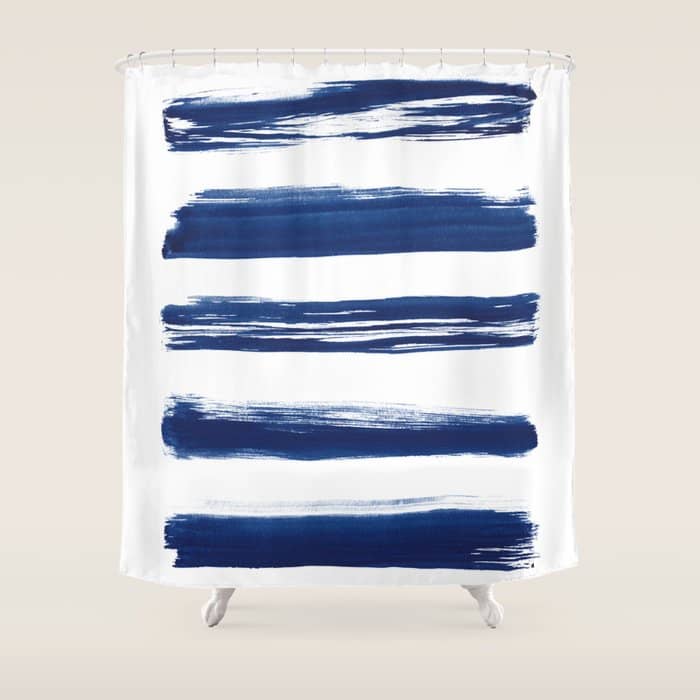 Indigo Brush Strokes | No. 2 Shower Curtain