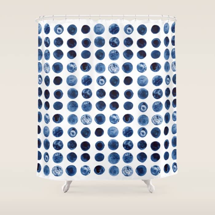 Blueberries | Watercolour Pattern Shower Curtain