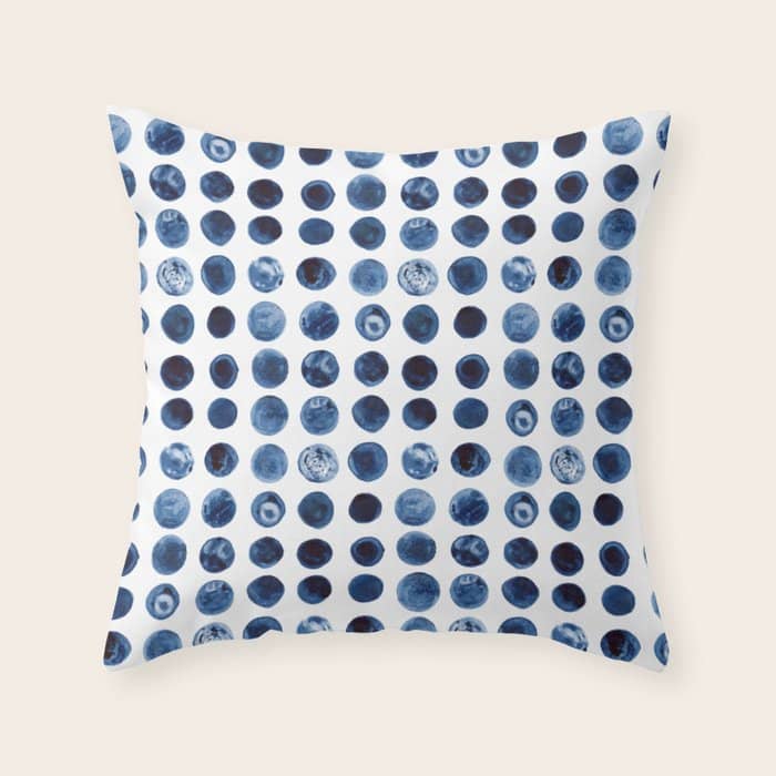 Blueberries | Watercolour Pattern Throw Pillow