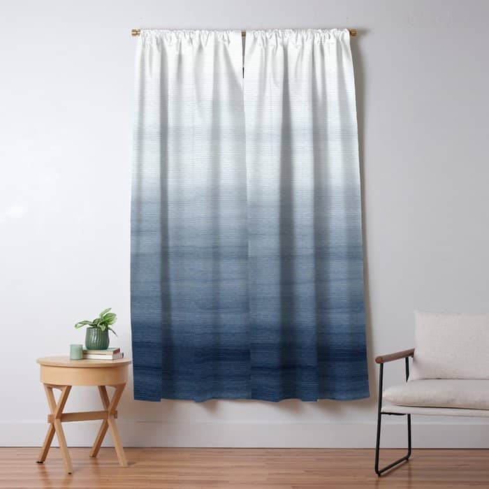 Ocean Watercolor Painting No.2 Window Curtain