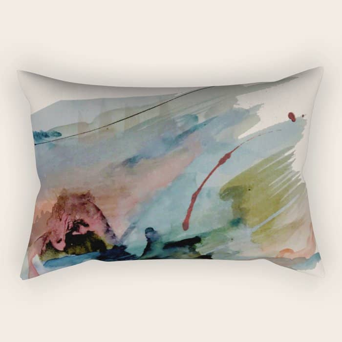Begin Again [2]: An Abstract Mixed Media Piece In A Variety Of Colors Rectangular Pillow