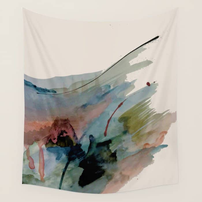Begin Again [2]: An Abstract Mixed Media Piece In A Variety Of Colors Wall Tapestry