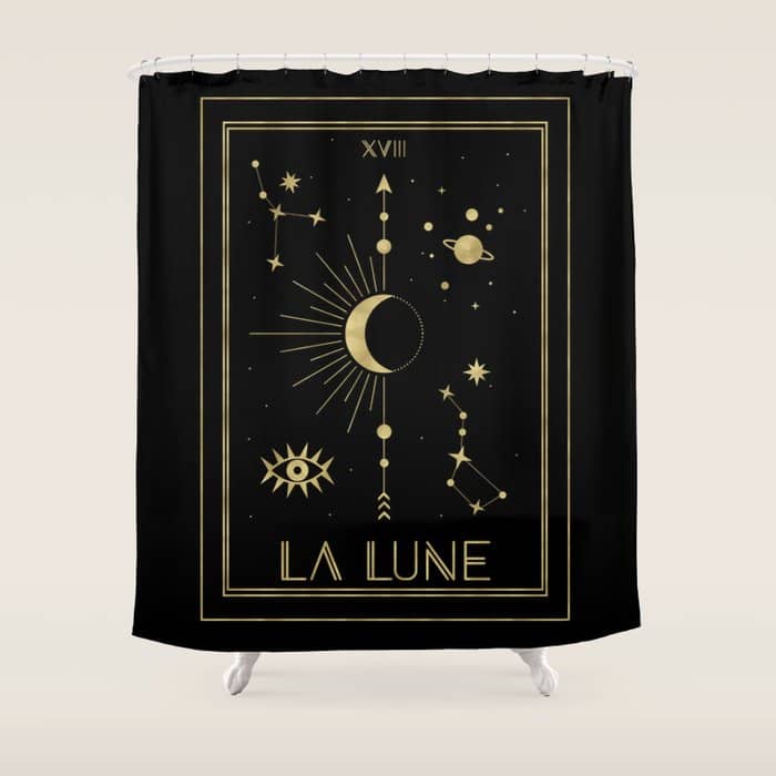 The Moon Or La Lune Gold Edition Shower Curtain