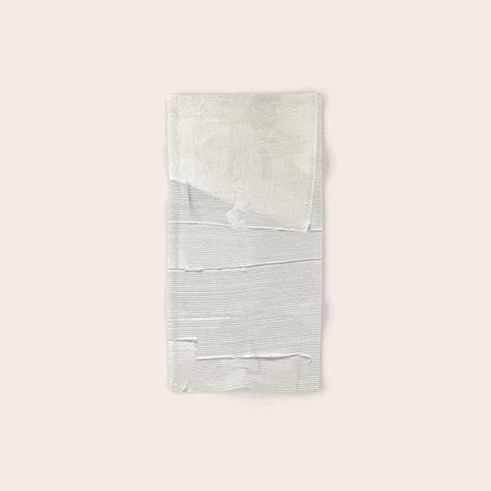 Relief [1]: An Abstract, Textured Piece In White By Alyssa Hamilton Art Bath Towel