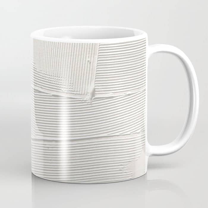 Relief [1]: An Abstract, Textured Piece In White By Alyssa Hamilton Art Coffee Mug