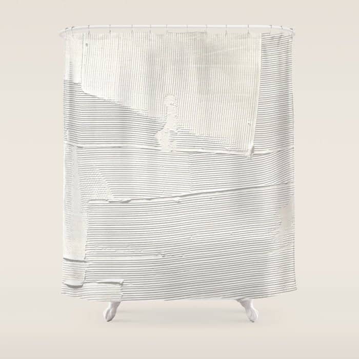 Relief [1]: An Abstract, Textured Piece In White By Alyssa Hamilton Art Shower Curtain