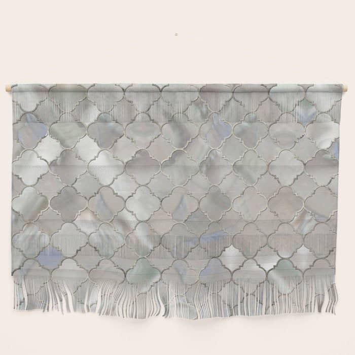Quatrefoil Moroccan Pattern Mother Of Pearl Wall Hanging