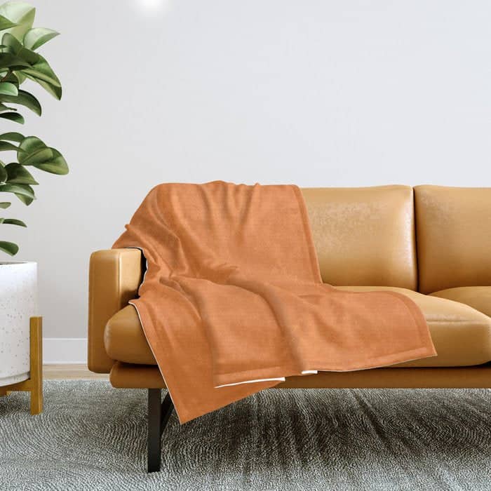 Tangerine - Solid Color Collection Throw Blanket