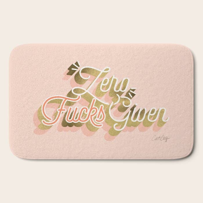 Zero F*Cks Given - Blush & Gold Palette Bath Mat