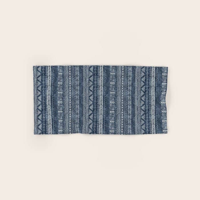 Funky Vertical Stripe In Indigo Bath Towel