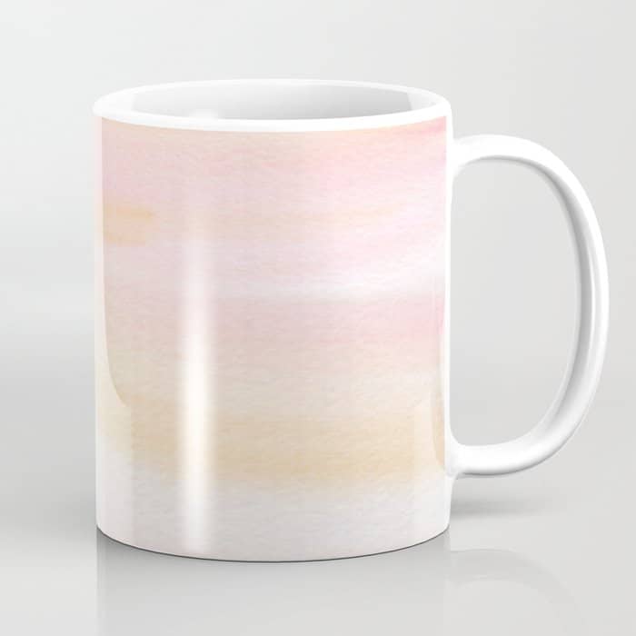 Pastel Pink Coral Blush Cream Watercolor Abstract Watercolor Pattern Coffee Mug