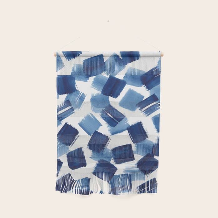 Indigo Brush Strokes | No.1 Wall Hanging