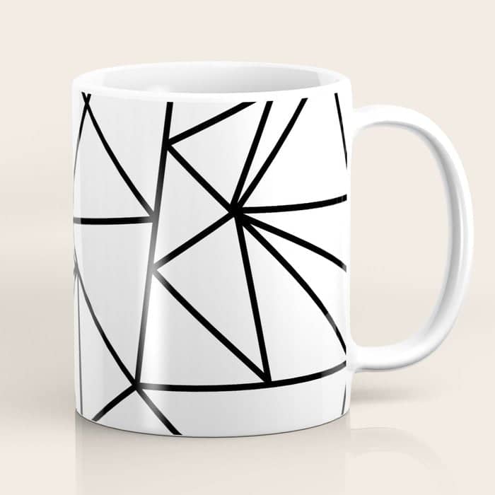 Black White Modern Abstract Geometrical Pattern Coffee Mug