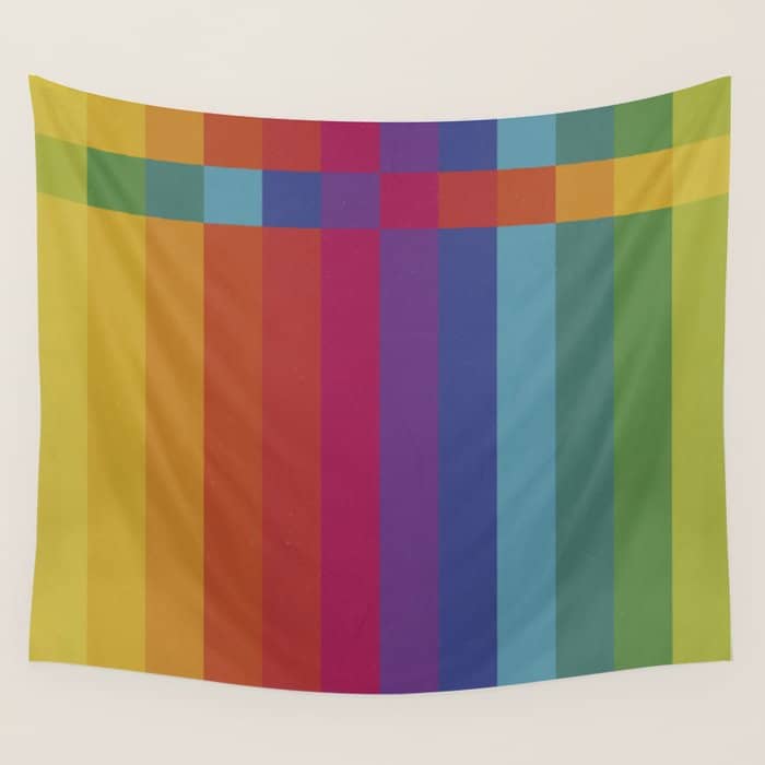 The Color Wheel / Rainbow Stripes Wall Tapestry