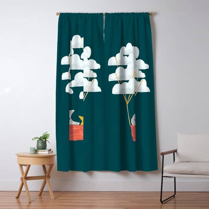 Hot Cloud Baloon - Moon And Star Window Curtain