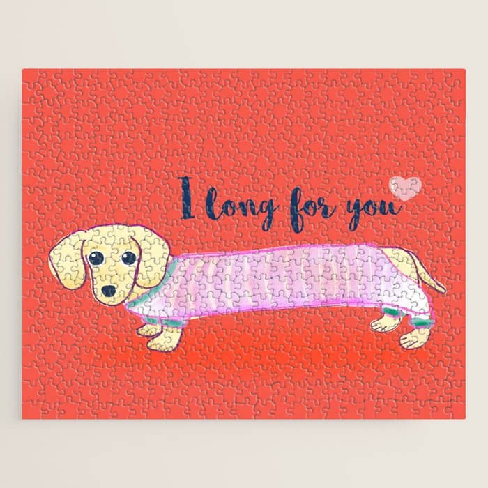 Valentine'S Day Dachshund Dog Jigsaw Puzzle