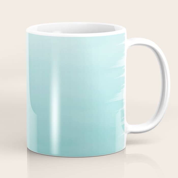 Modern Teal Watercolor Gradient Ombre Brushstrokes Pattern Coffee Mug