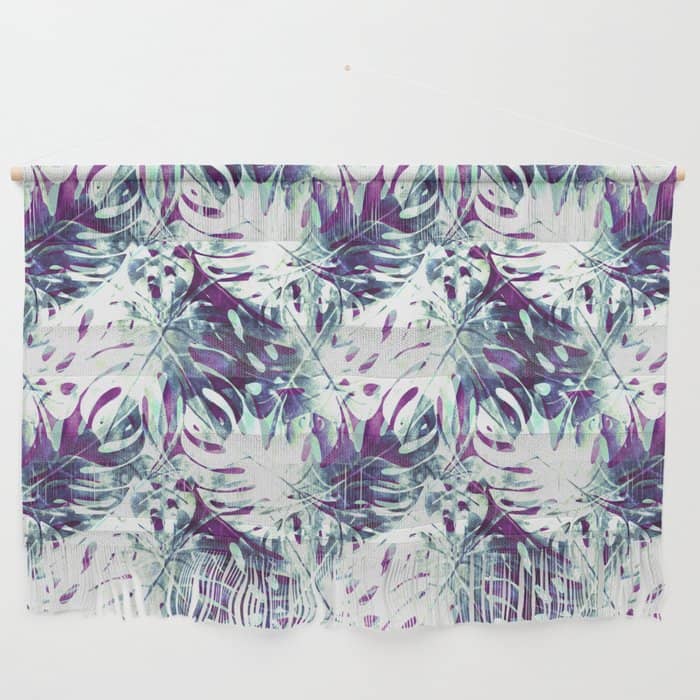 Abstract Leaf Monstera Violet Wall Hanging