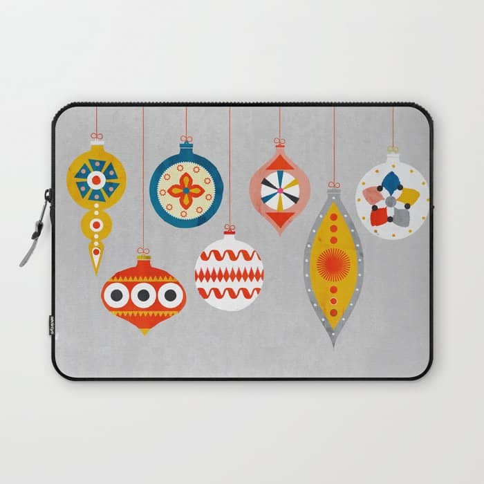 Christmas Retro Baubles No3 Laptop Sleeve