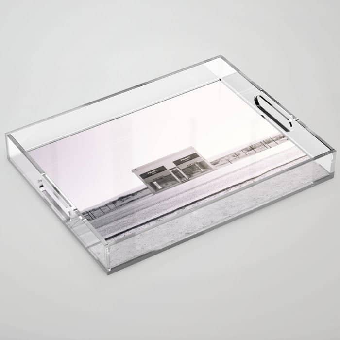 Marfa Icon - Black And White Version Acrylic Tray