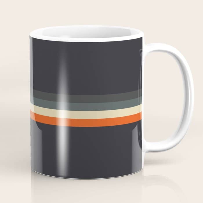 Meness - Classic Minimal Dark Retro Summer Stripes Coffee Mug