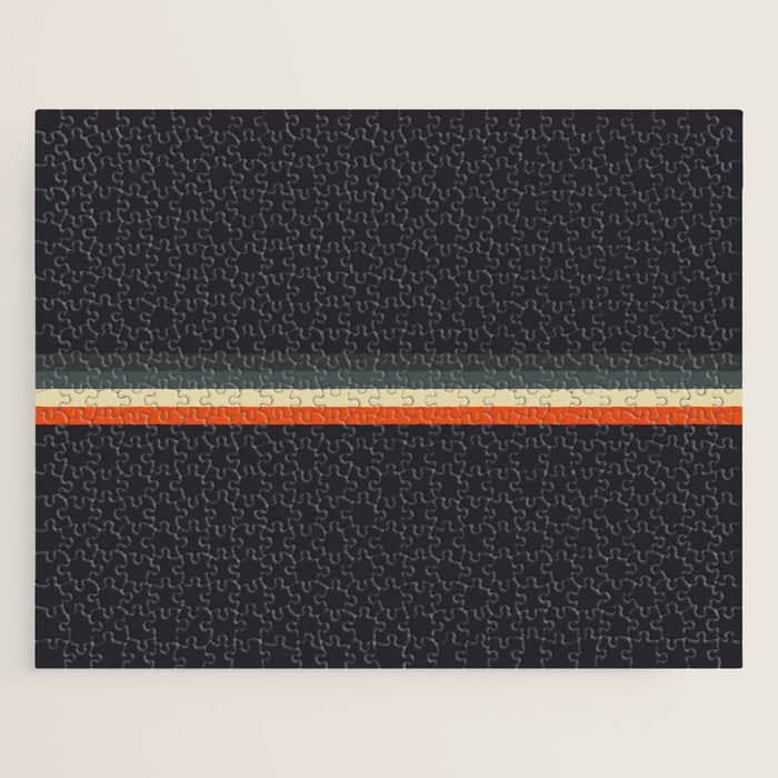 Meness - Classic Minimal Dark Retro Summer Stripes Jigsaw Puzzle