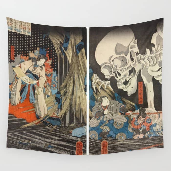 Takiyasha The Witch And The Skeleton Spectre Wall Tapestry
