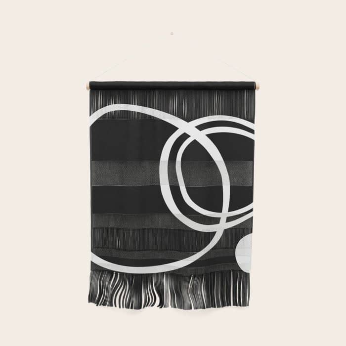Line Art, Modern, Minimal, Black And White Wall Hanging